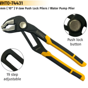 Dewalt V-Jaw Push Lock Pliers  Water Pump Plier -DWHT0-74431