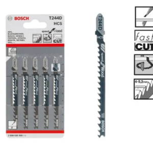 BOSCH 5pcs T244D Ground Teeth Straight T-Shank Jigsaw Blade For Soft Wood Cutting